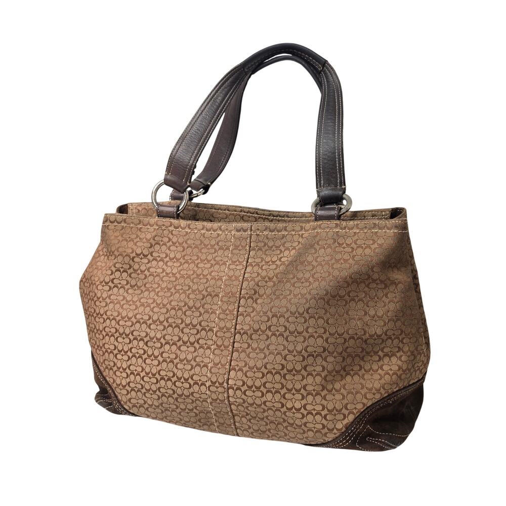 Coach Large Expandable Soho Purse - Brown Signature Textile Jacquard - Picture 5 of 11